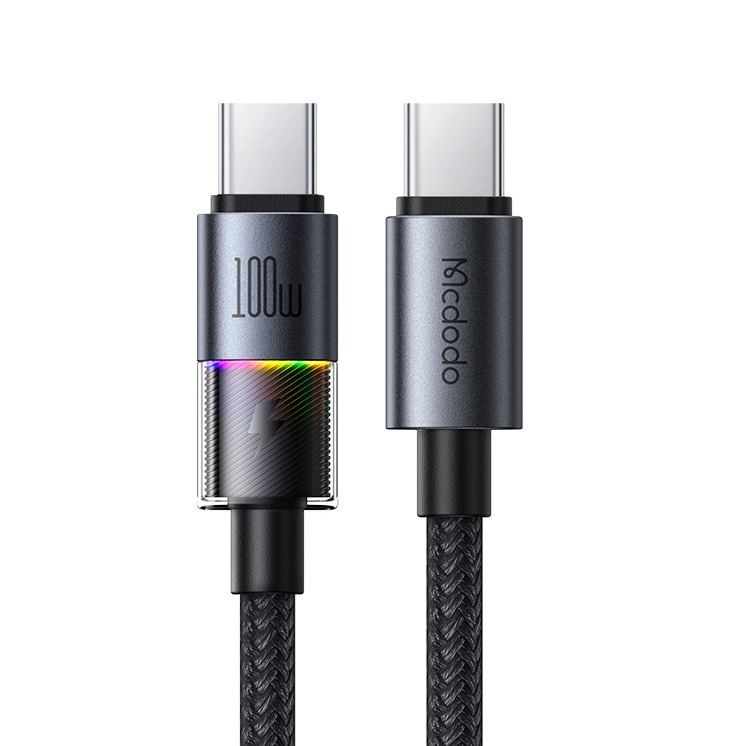 USB-C to USB-C 100W<br> Cable with 7 Colorful Lights